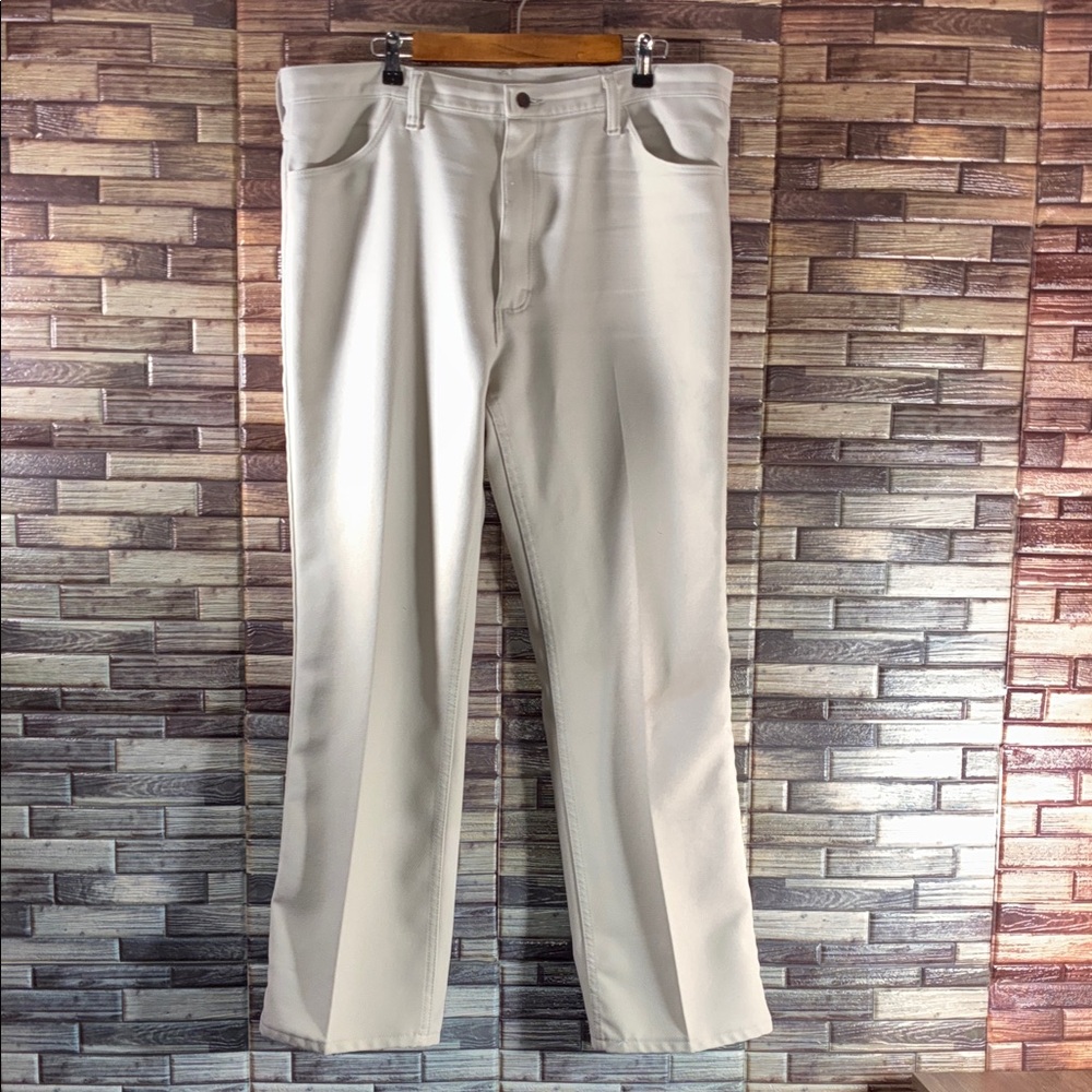 Vintage Wrangler Men's Straight Cream  Polyester 40x32 Pants